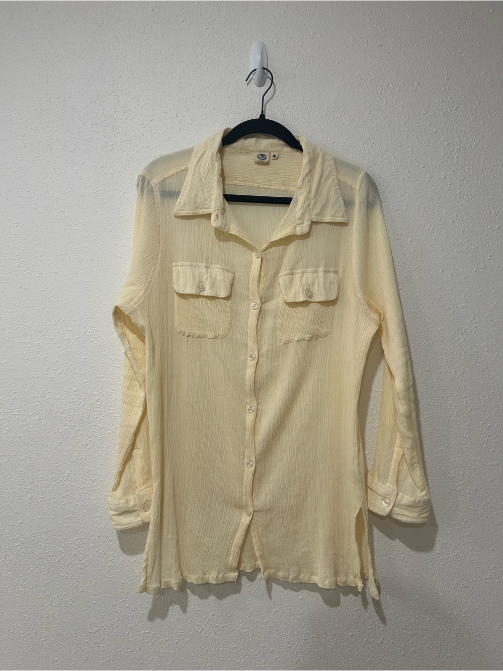 Lagaci Gauze Button Down Blouse